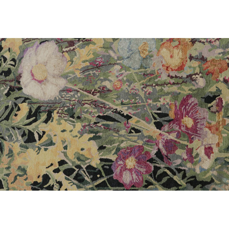 Handmade Silk and Wool Area Rug