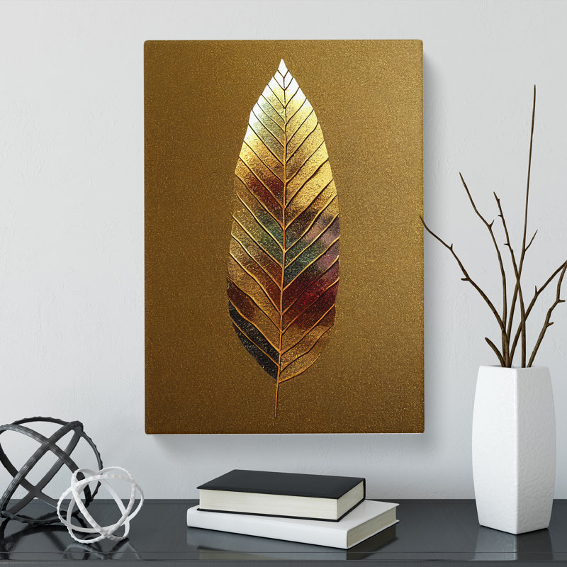Forest Gold Leaf - Wrapped Canvas, 76cm H x 50cm W x 3cm D