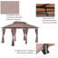 Pavillon de jardin en acier 10 x 13 pi, pour jardin avec toit ventilé et rideaux (kaki)-123218939