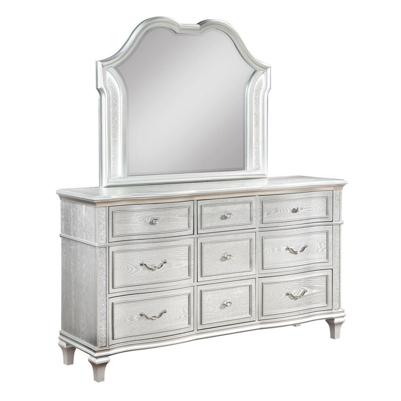 B505 - Miroir de coiffeuse argenté Izabella