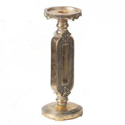 D4.3X11" Antique Gold Cutout Candle Holder