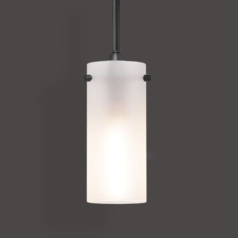Angelina 1 - Light Single Pendant, Black, Frosted, Small Shade