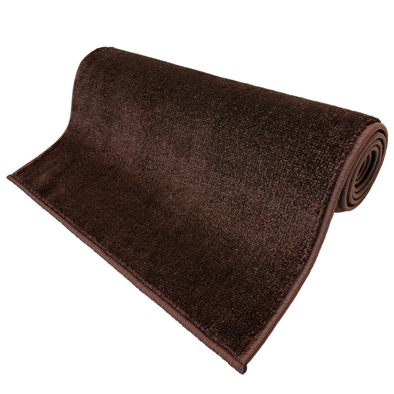 Custom Size Rug Solid Color Brown Medium Pile Slip Resistant, Runner 2'2" x 6'