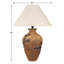 Lampe de table en céramique brun rouille de 58 cm (23 po) avec texture d'argile vieillie, lampe de chevet style vase bouteille vintage pour salon, chambre, entrée (ampoule non incluse)