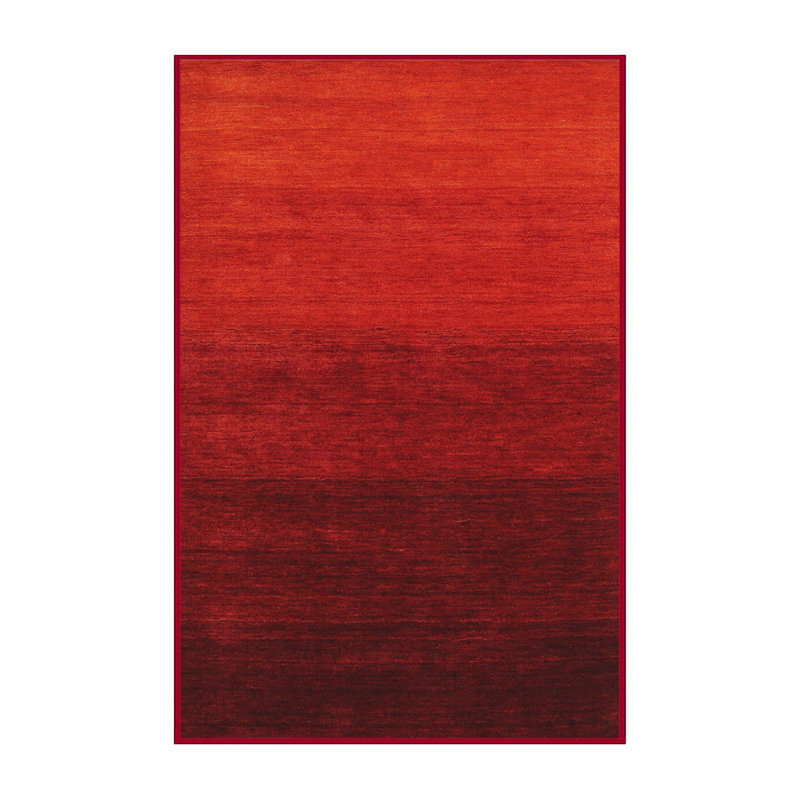 Tapis décoratif rouge contemporain hanrietta, Rectangle 4 pi x 6 pi