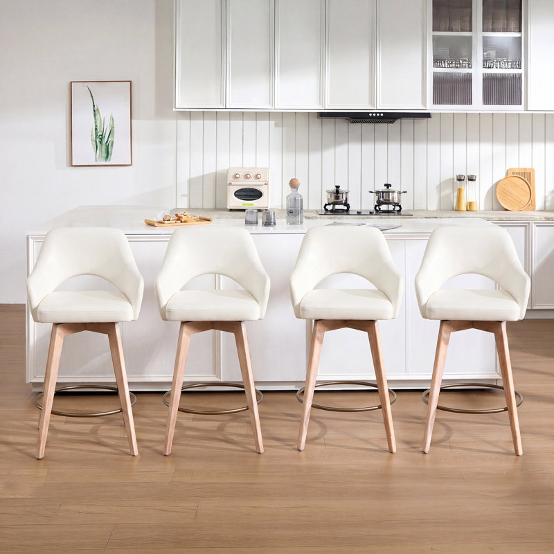 Tabouret de comptoir pivotant en similicuir Ashwell, Beige