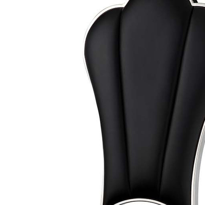 Ensemble de deux chaises d'appoint noires et argentées en similicuir