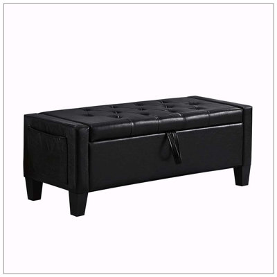 Ottoman with Storage, Storage Ottoman Bench with Safety Hinge 350 lbs Weight