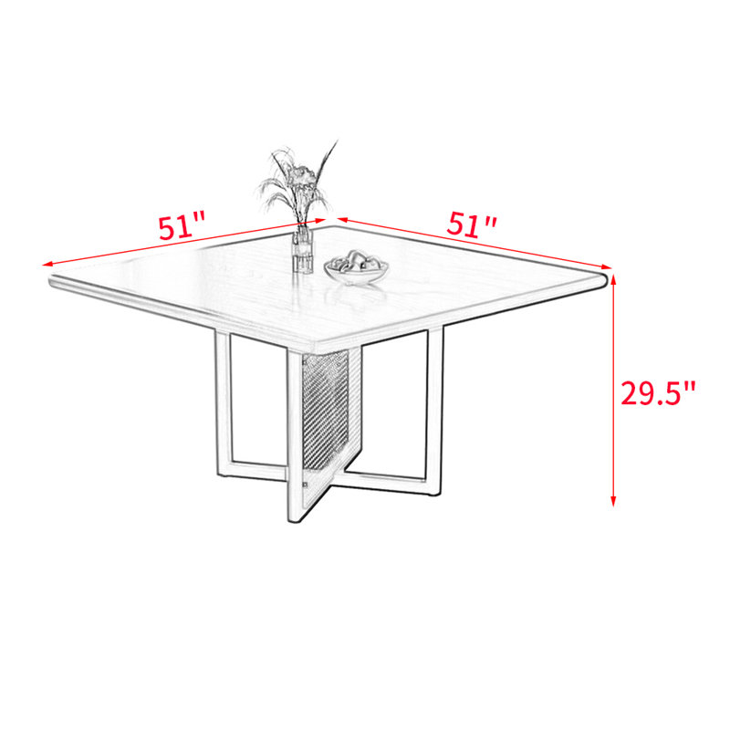 Table de salle à manger Cario, H 29,5 po x L 51 po x l 51 po