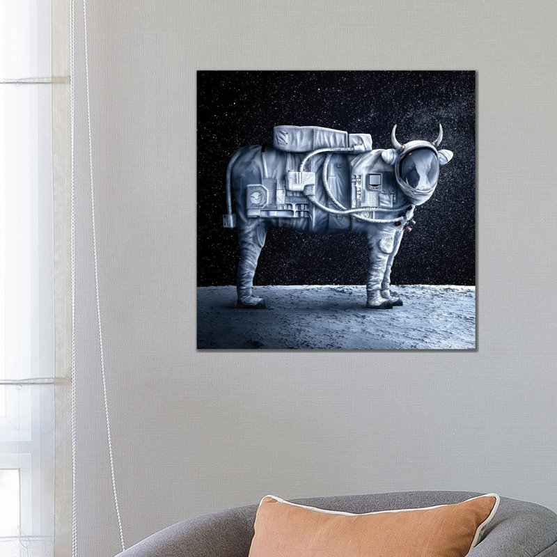 Fabuleon: Cowmonaut by Spielsinn Design - Gallery-Wrapped Canvas Giclée on Canvas, 66.04 cm H x 66.04 cm W x 1.91 cm D