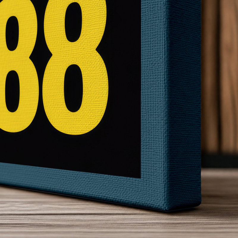 Acid House 1988 Typography 1 Piece Wrapped Canvas Wall Art, 30x20 - 76.2 x 50.8 cm, Teal Border