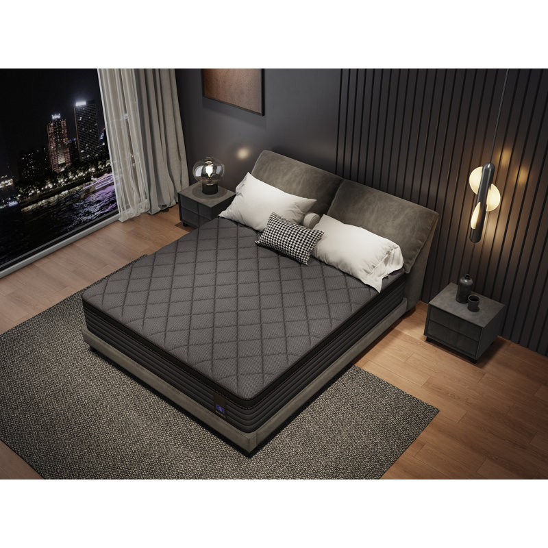Matelas de refroidissement hybride moyen en mousse à mémoire de forme 10 "/ 12" / 14 "dans une boîte, 14", Grand lit