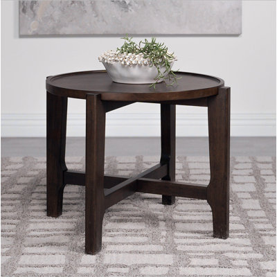 Round Solid Wood End Table