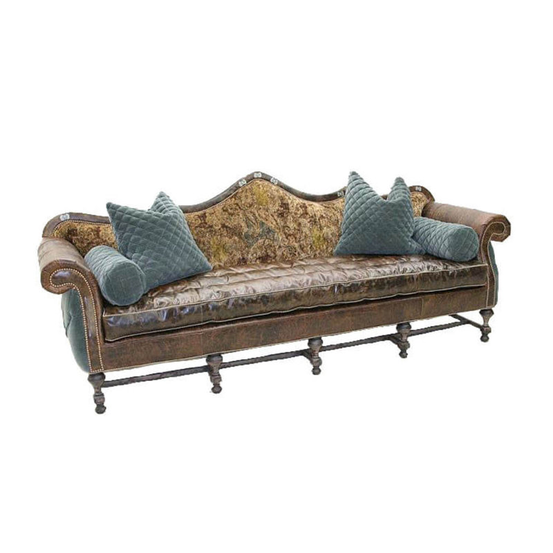 Sofa, Old Gold E, Bella Black Performance Velvet, Brushy Bayou