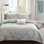 Ensemble de courtepointe 100% coton bleu roi / californien 4 pièces avec coussin décoratif Ronan