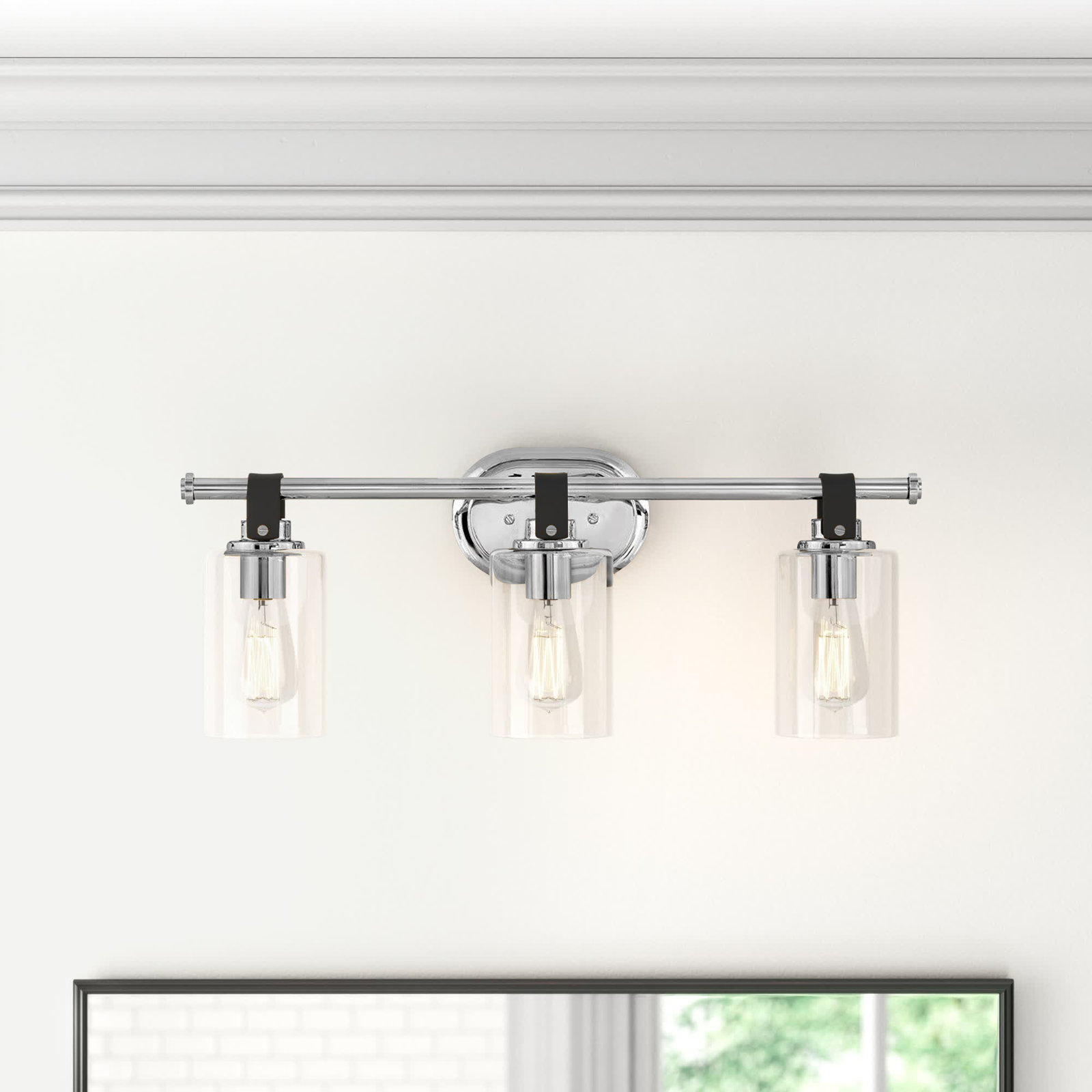 April 3 Light Transparent Dimmable Vanity Light, Chrome