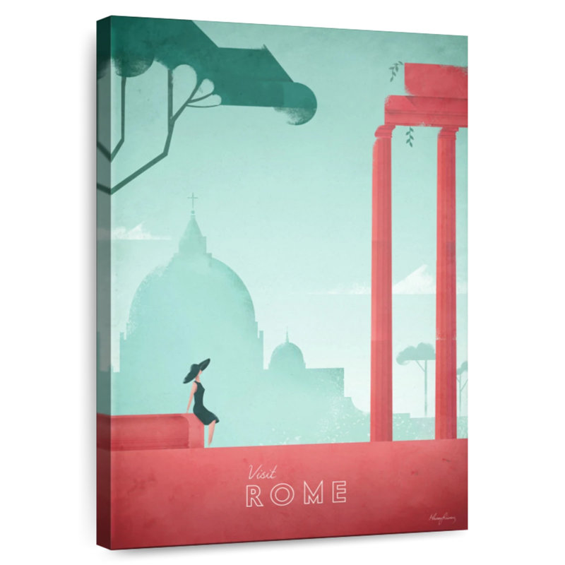 Affiche de voyage rétro Aime Rome, H 45 po x l 30 po