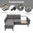 80" Mid Century Modern L Chaise Longue 2 Piece Upholstered Sectional Sofa with Storage Function-584731595
