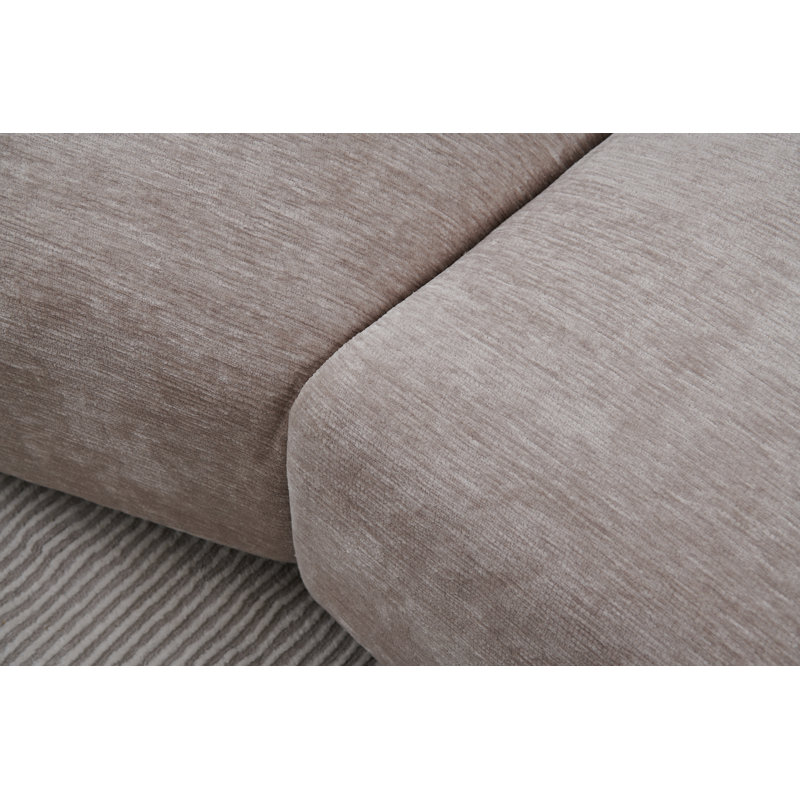 Edar 150'' Adjustable Back And Arm Reversible Sectional, Champagne Chenille