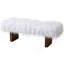 Banc en fourrure kaki blanche
