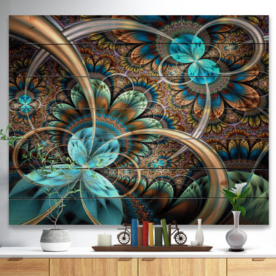 « light blue fractal fleur », impression