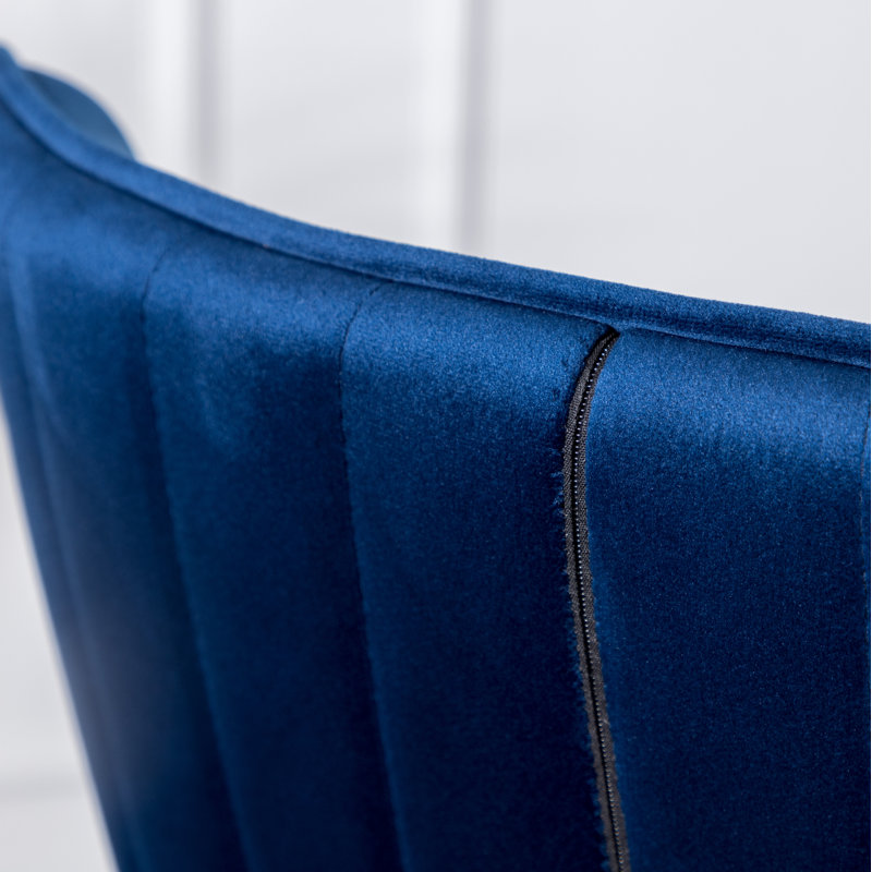 Tabouret de bar et de comptoir Renn, Bleu, Tabouret de comptoir (siège d'une hauteur de 26 p