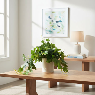 Décoration artificielle de lierre vert artificiel en pot de lierre vert avec pot en plastique pour la maison et le bureau