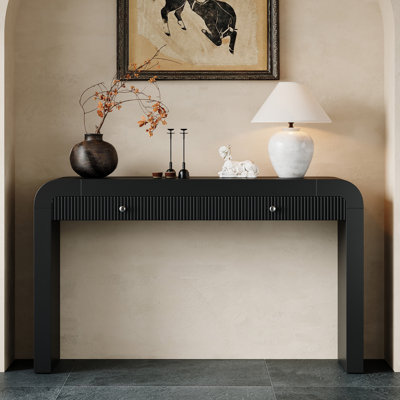Console rustique avec façade de tiroir cannelée