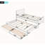 Lit plateforme simple avec lit gigogne et tiroirs, blanc, conception peu encombrante pour les chambres modernes