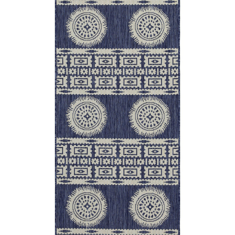Sunshine Indoor/Outdoor Area Rug, Blue, Rectangle 7'10" x 10'3"