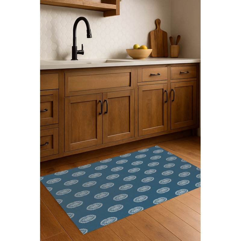 Tapis de cuisine Maddy, Sarcelle, Rectangle 4pi x 6 pi