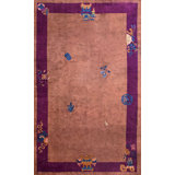 Antique Long and Narrow Room Size Chinese Art Deco Wool Pile Carpet