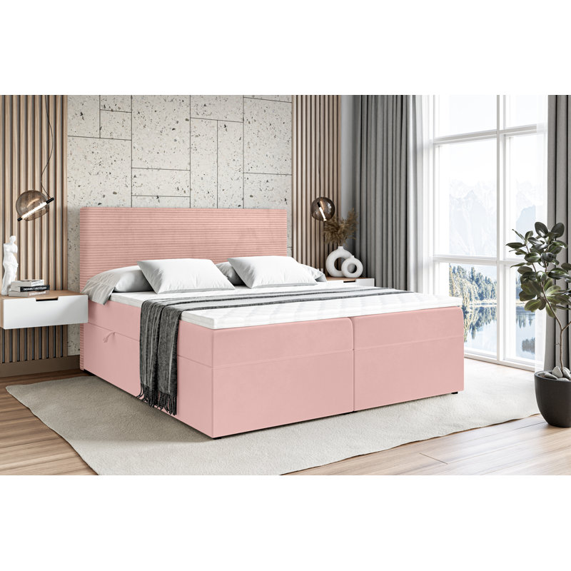 Bed, Antique pink and pink, 140 x 200cm
