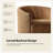 Berklie 31.5"W Modern Boucle Chenille Swivel Barrel Armchair With Ergonomic Backrest And Solid Wood Legs-124131985