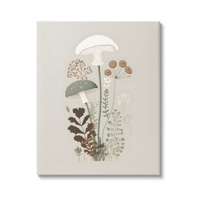 Champignons doux sur fond gris