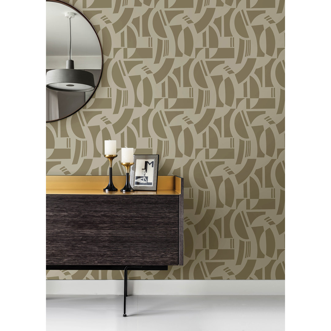 Carter Geometric Flock Wallpaper Scott Living Home 