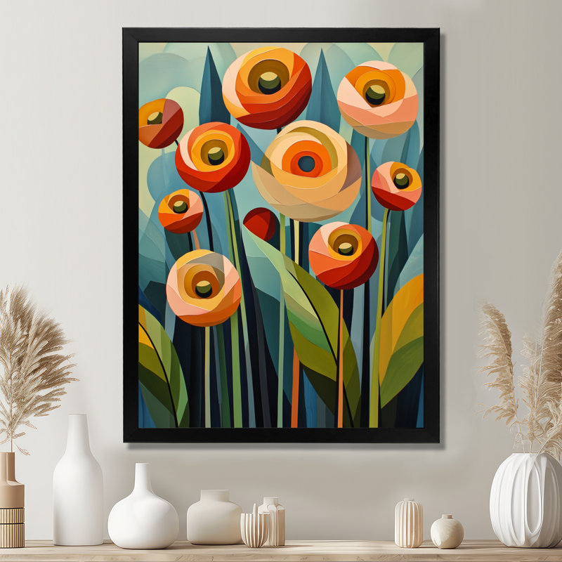Lynmouth - Art mural floral, H 40 po x l 30 po, Noir, Reproduction encadrée d'une seule photo