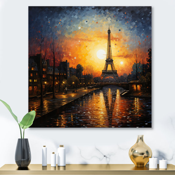 Winston Porter French Golden Sunset at Paris - Architecture Metal Wall ...