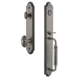 Arc Handleset with Single Cylinder Deadbolt and Grande Victorian Door Knob and Rosette