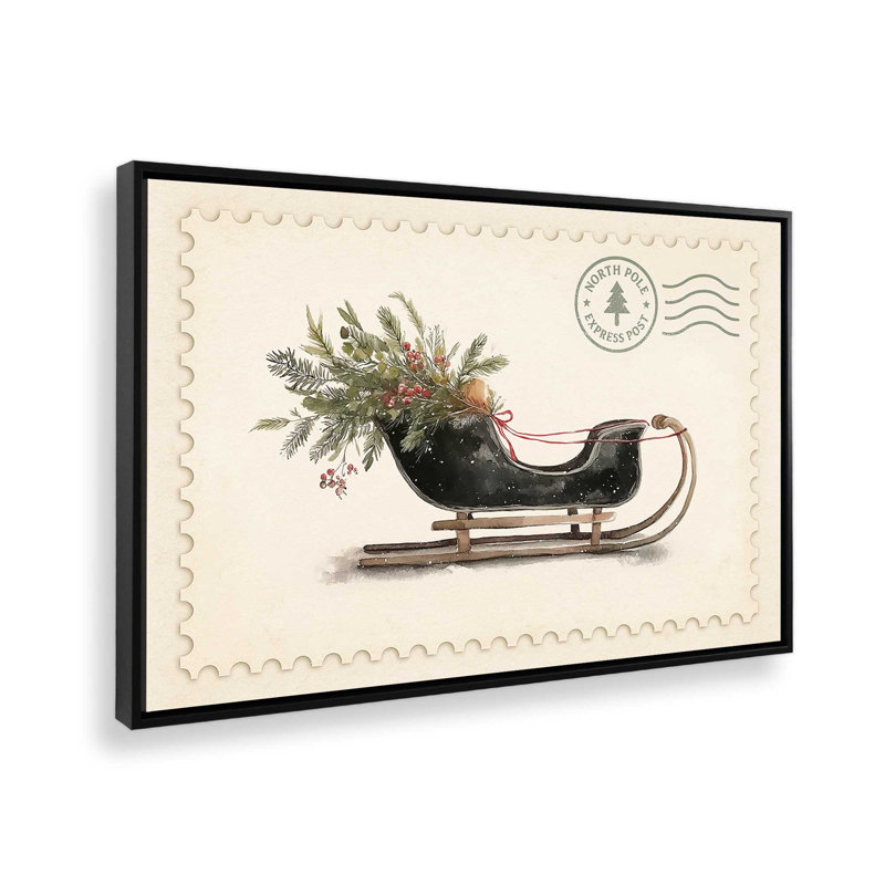Impression sur toile Northiant Sleigh, H 12,75 po x l 18,75 po, Noir satiné
