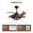 36'' Retractable Blades Ceiling Fan with LED Light and Remote Control, Tiffany Stained Glass Ceiling Fan-500775657