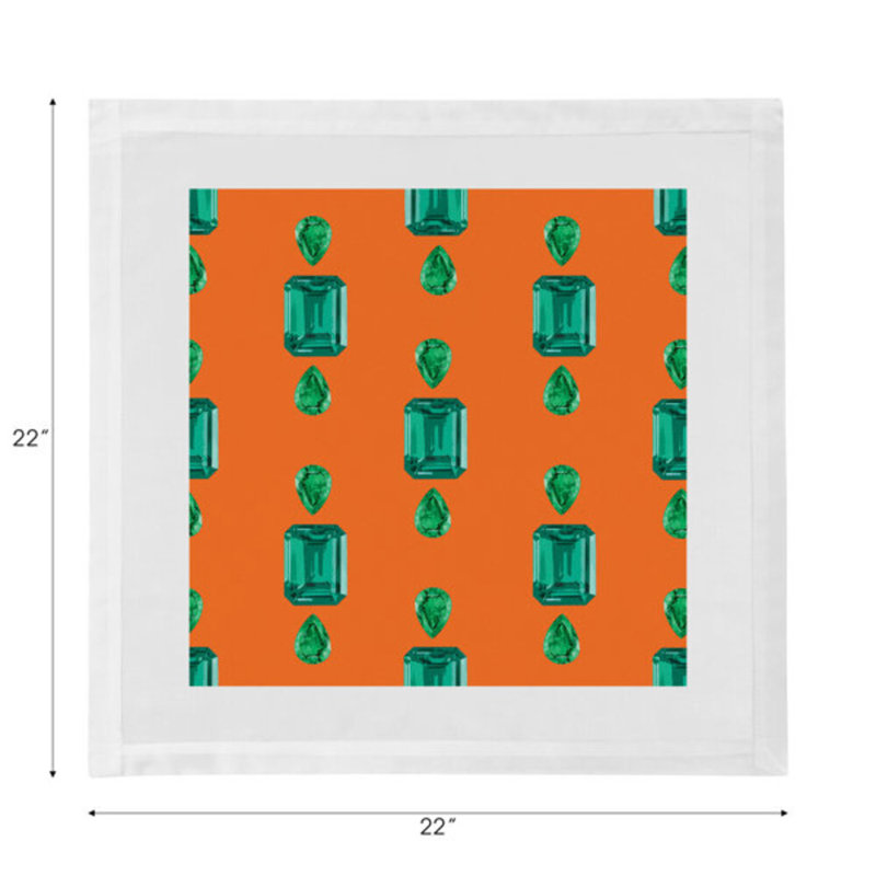 Gem Cotton Blend Square Napkins, Orange
