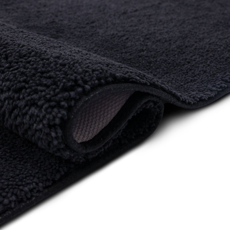 Tapis de bain antidérapant en nylon doux Mccluney, Noir, L 24 po x L 40 po