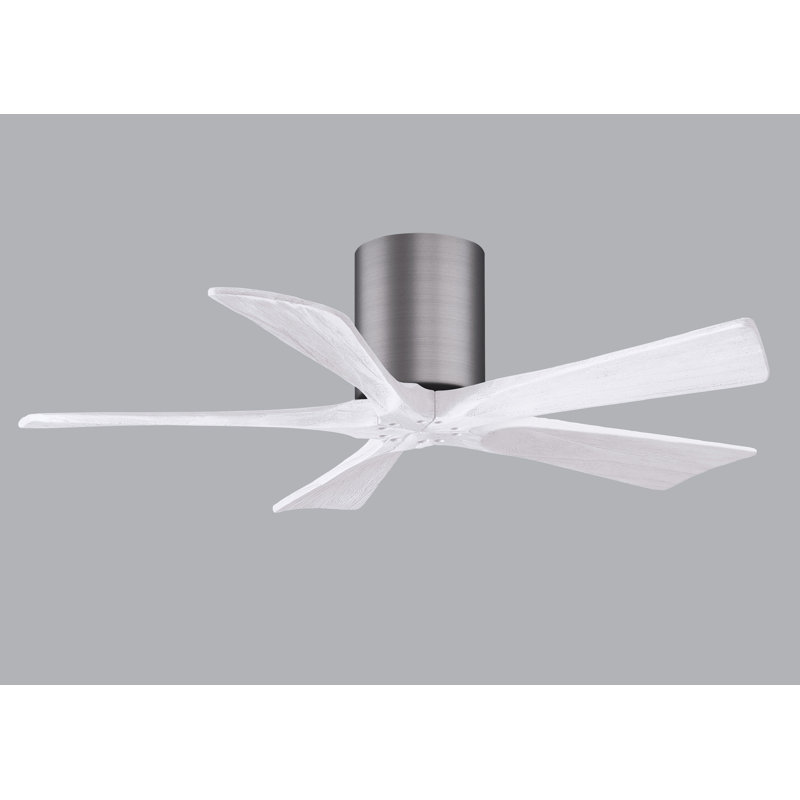 Ventilateur à pales encastré 5 pales Irene, 42", Étain brossé, Blanc mat