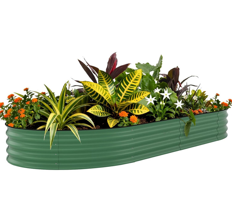Garden Bed 8x2x1.5 ft, Heavy-Duty Metal Planter Box for Flowers, Vegetables, Herbs, Rust-Resistant, Easy Assembly