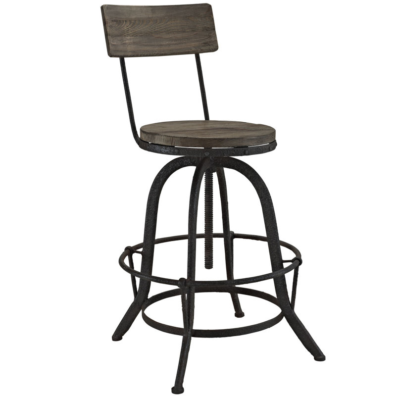 Procure Metal and Pine Bar Stools, Brown