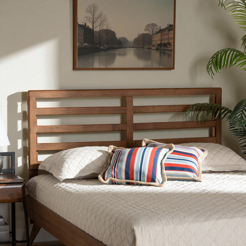 Cordae Spindle Headboard, Modern & Contemporary Style in Brown Finish, 49.8" H X 55.8" W X 0.80" D