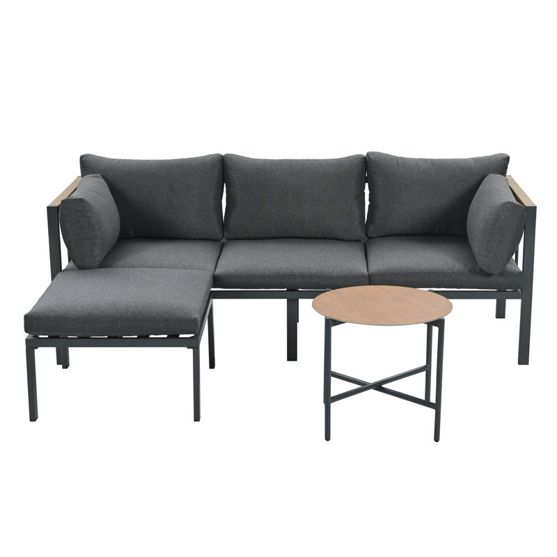 3-piece Patio Sectional Conversation Set With Coffee Table