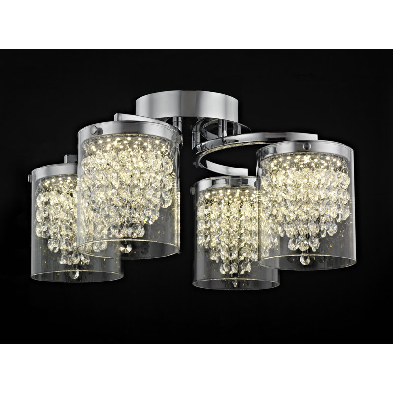 Zachery Glass LED Semi Flush Mount