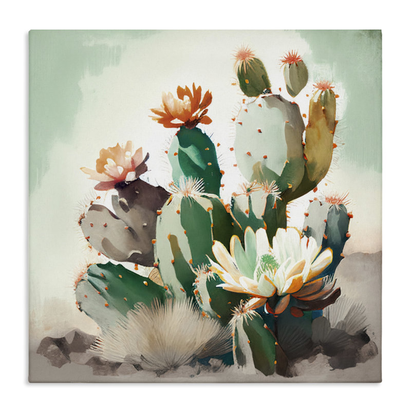 Fleurs du désert dans des tons vifs, toile de Titan Turner, H 30 po x l 30 po